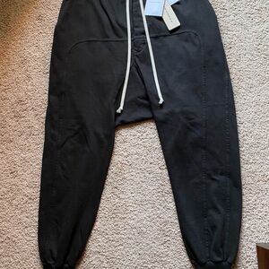 Rick Owens Black Joggers with Adjustable Drawstring